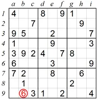Eliminating squares using Naked Pairs in a box B